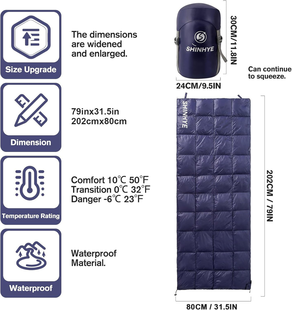 600 Fill Down Ultralight Envelope Sleeping Bag D5111