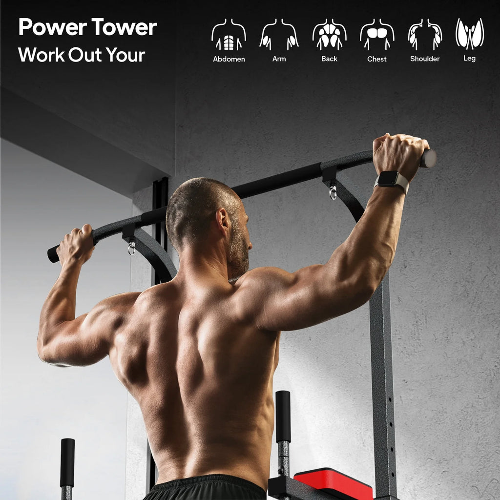 Power Tower Dip Station Pull up Bar 480lbs J256