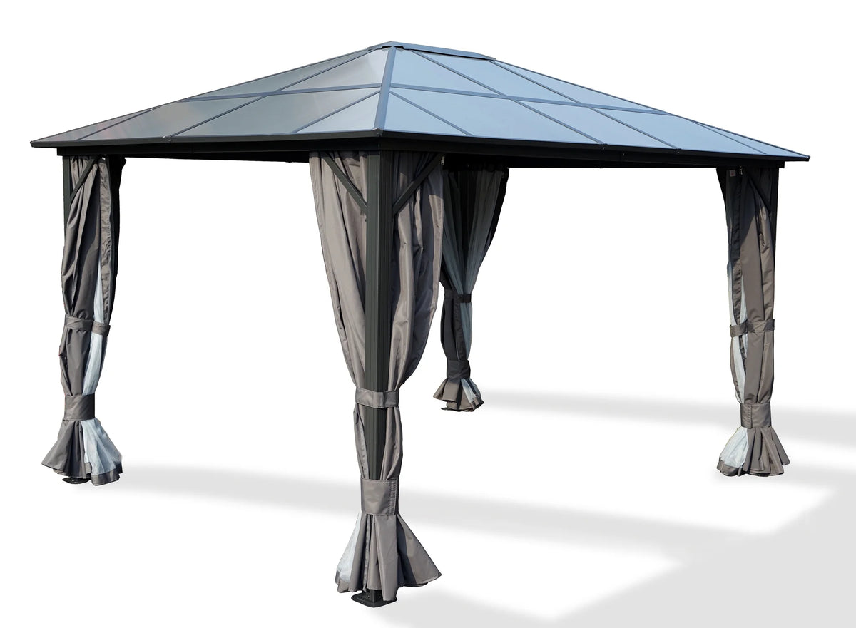 Gray Polycarbonate Aluminum Gazebo M5809