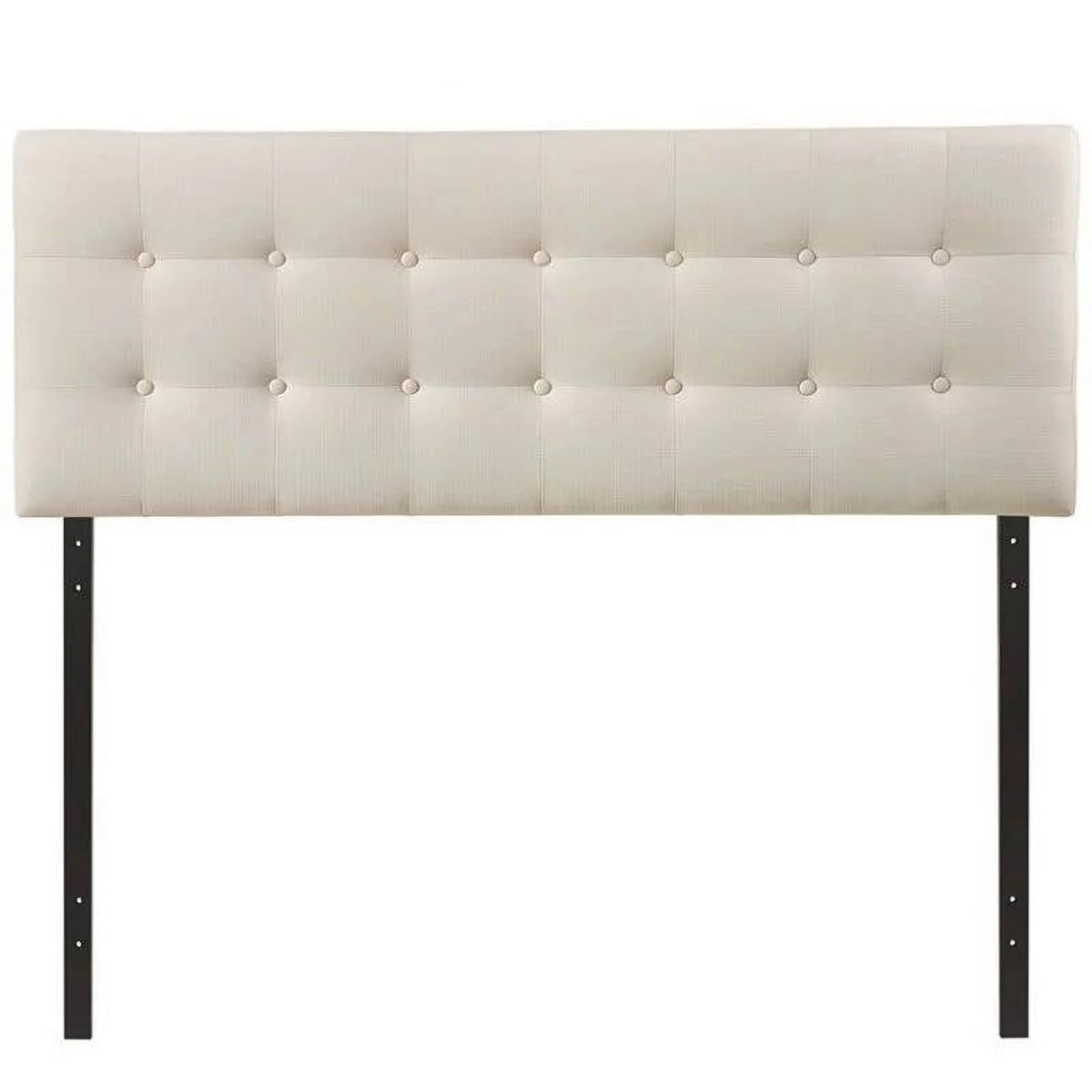 Full size Ivory Fabric Upholstered Tufted Headboard V2197