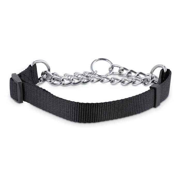 Check Nylon & Chain Dog Collar A532904