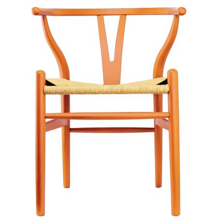 Orange Wishbone Wood Armchair M473630