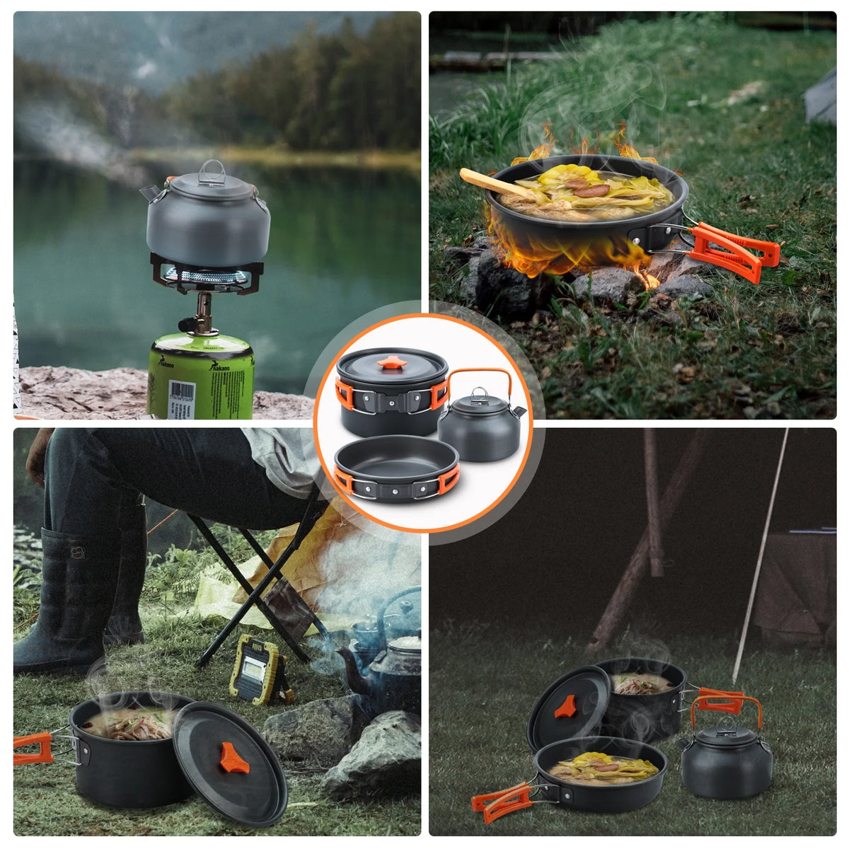 16pcs Camping Cookware Set with Pot and Pan R9090