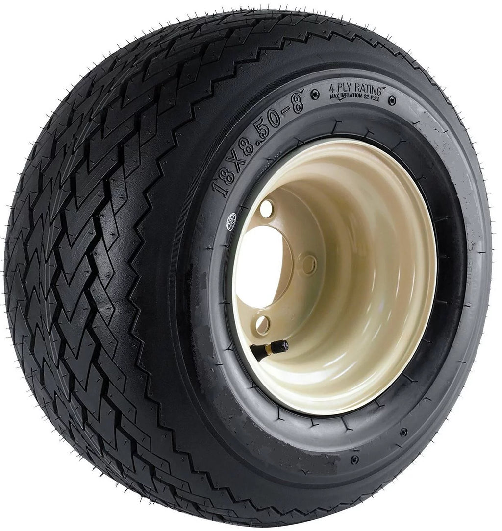 Beige Tan Golf Cart Tire On Rim 18X8.50-8 4 Lug W51681