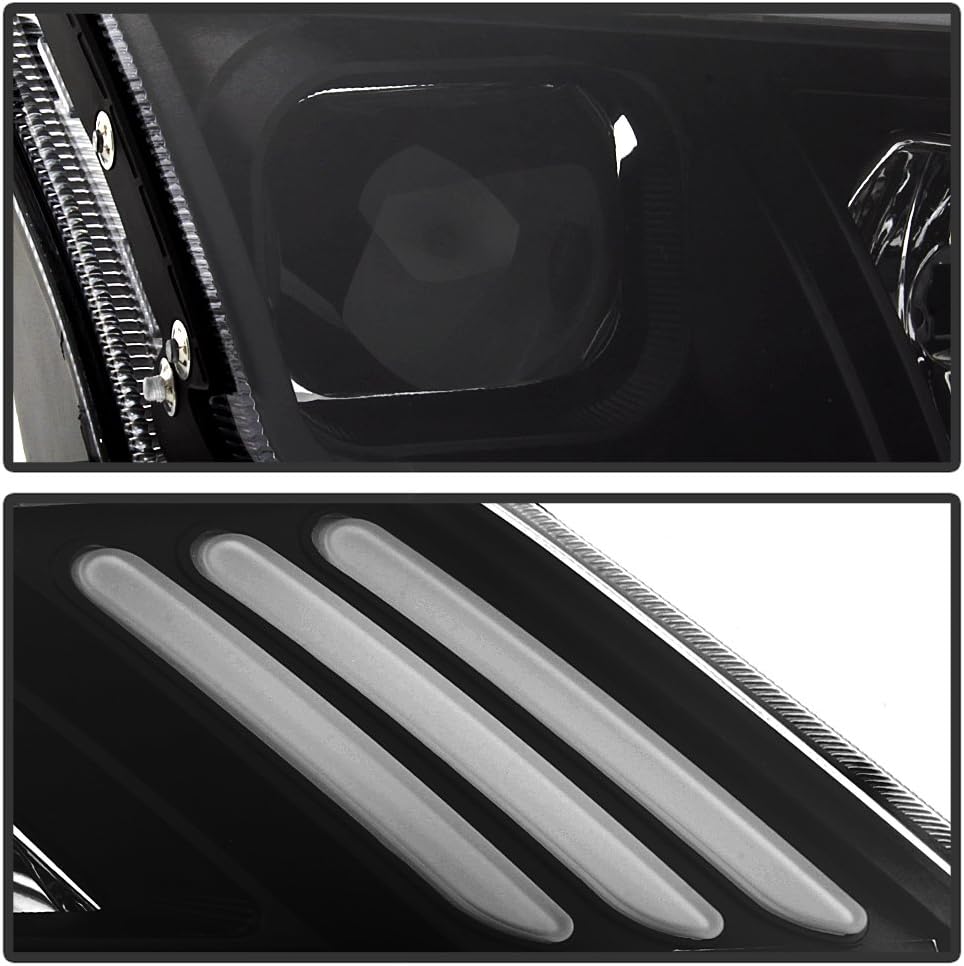Black LED Projector Headlights Headlamps Left Right A105