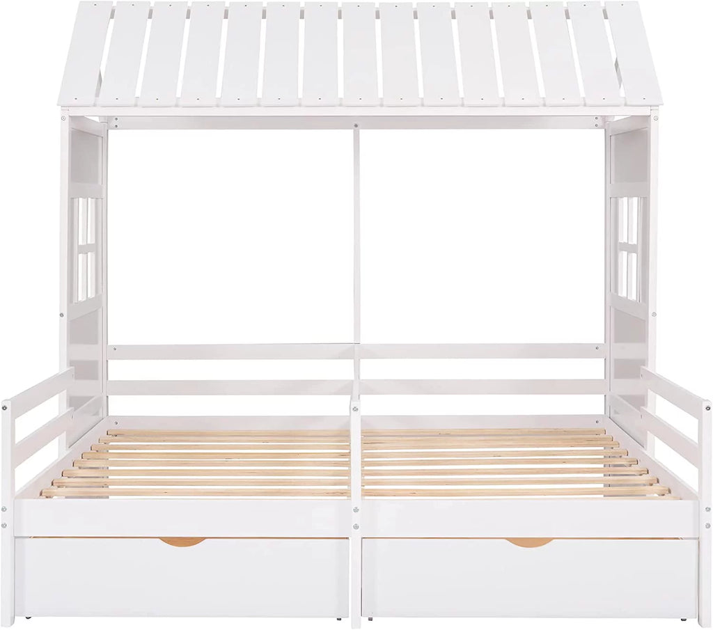 Double Bed Frames with Storage and Rails X599174