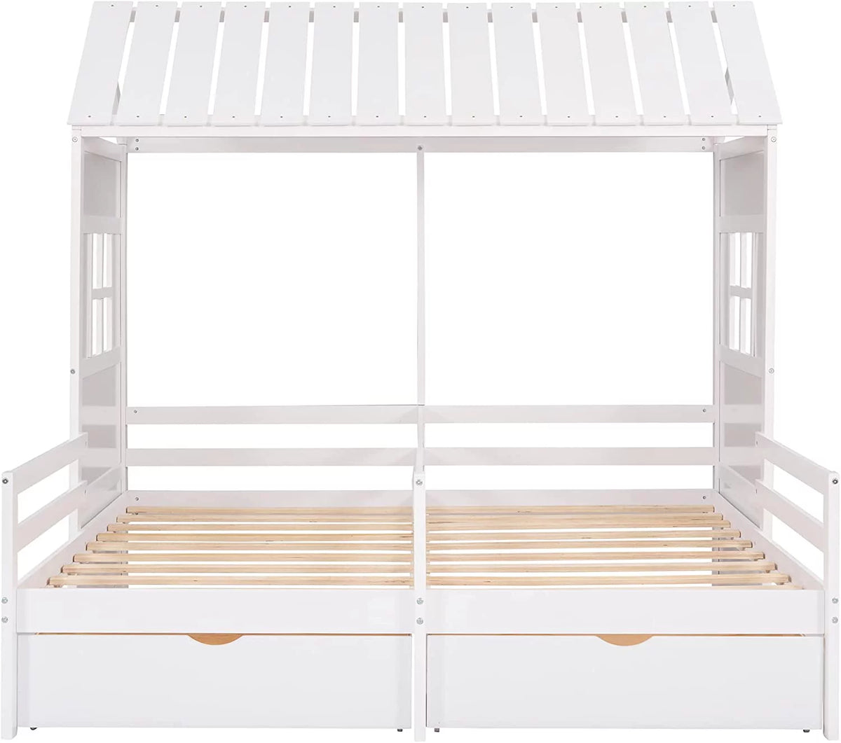Double Bed Frames with Storage and Rails X599174