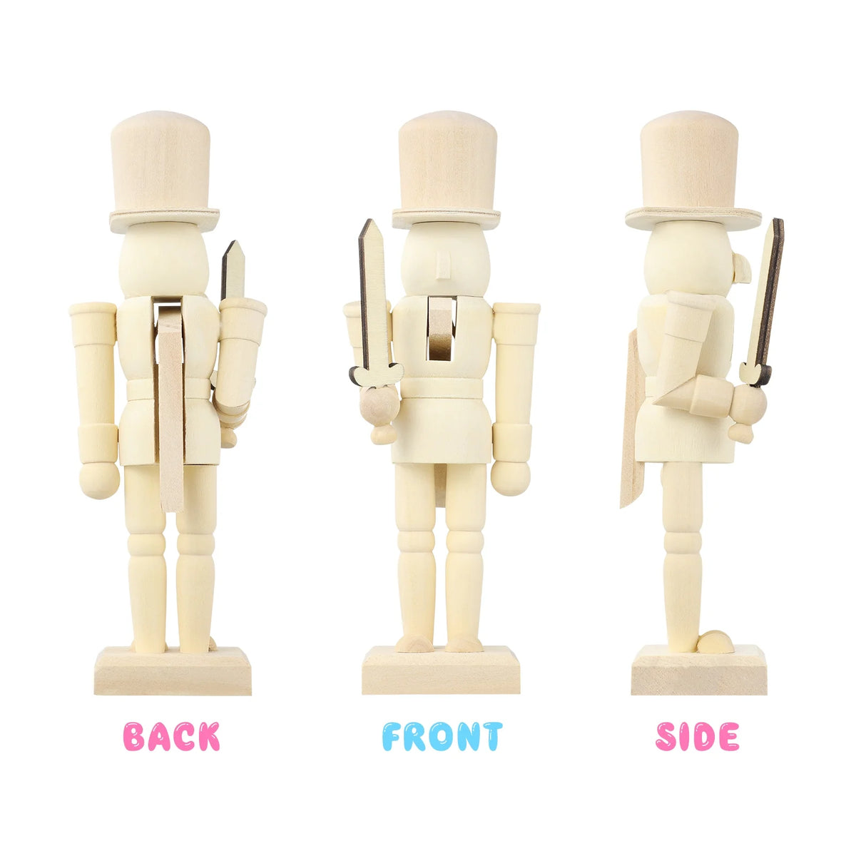 Unpainted Wooden Nutcracker Soldier Z190678
