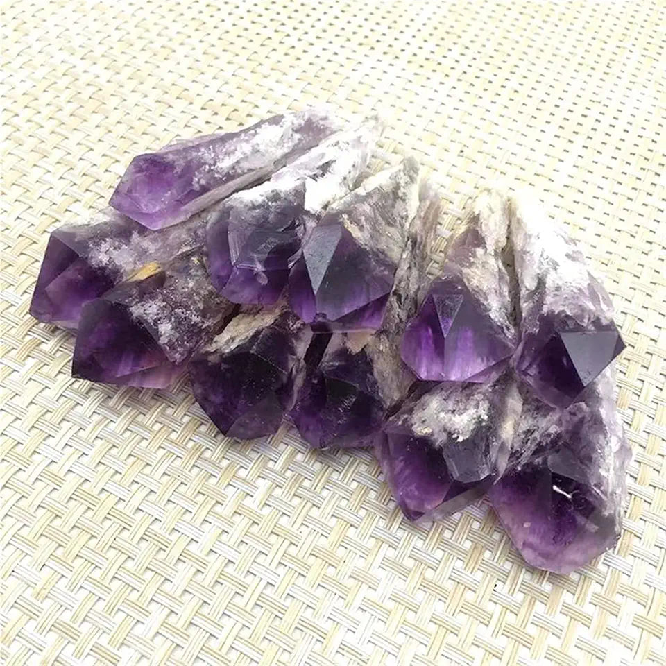 Rough Amethyst Cluster Mineral Specimen 3pcs A49970