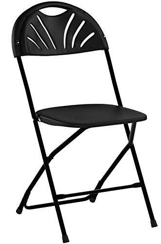 Black Plastic Fan Back Folding Chair M693