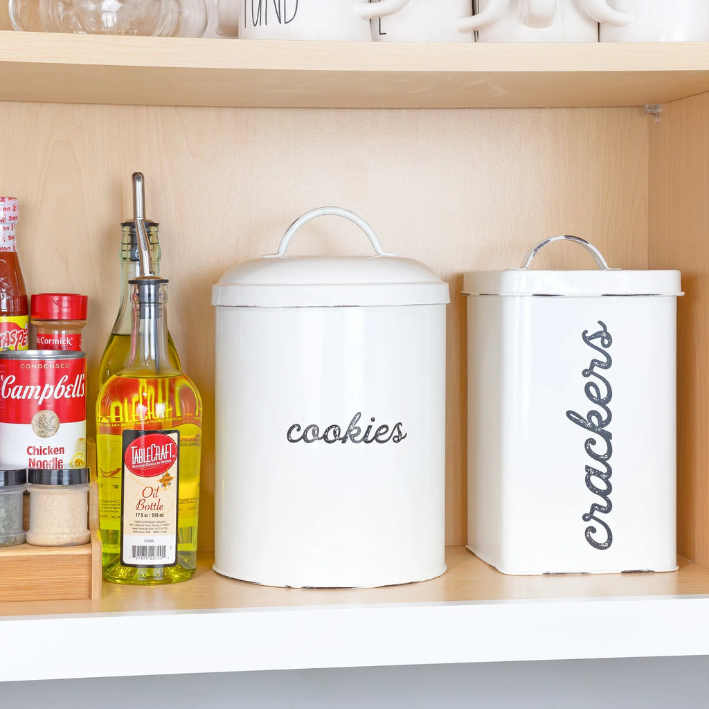 White Enamelware Cookie Jar H80144