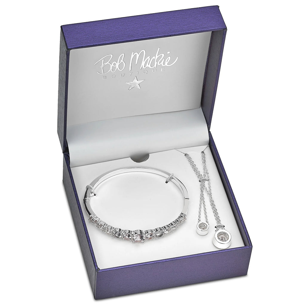 Cubic Bangle and Matching Necklace Set Q351