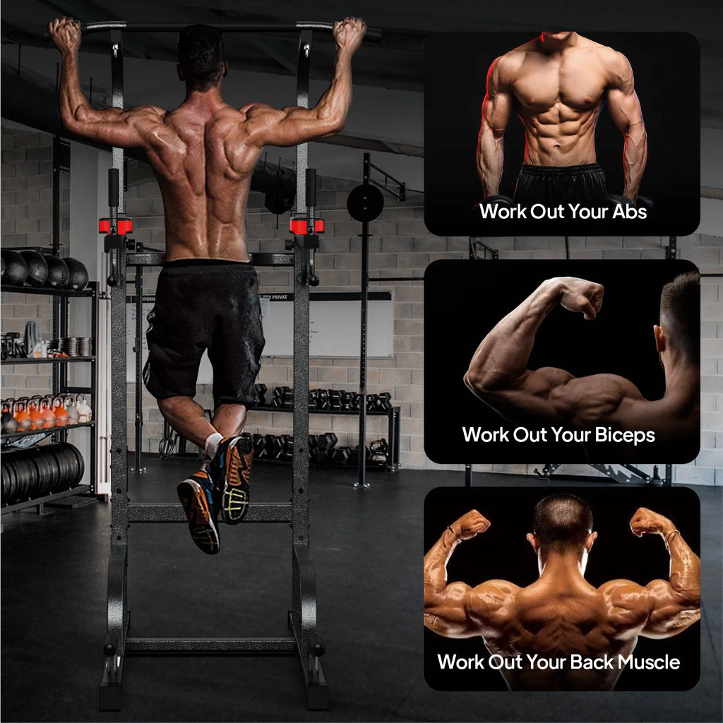 Power Tower Dip Station Pull up Bar 480lbs J256