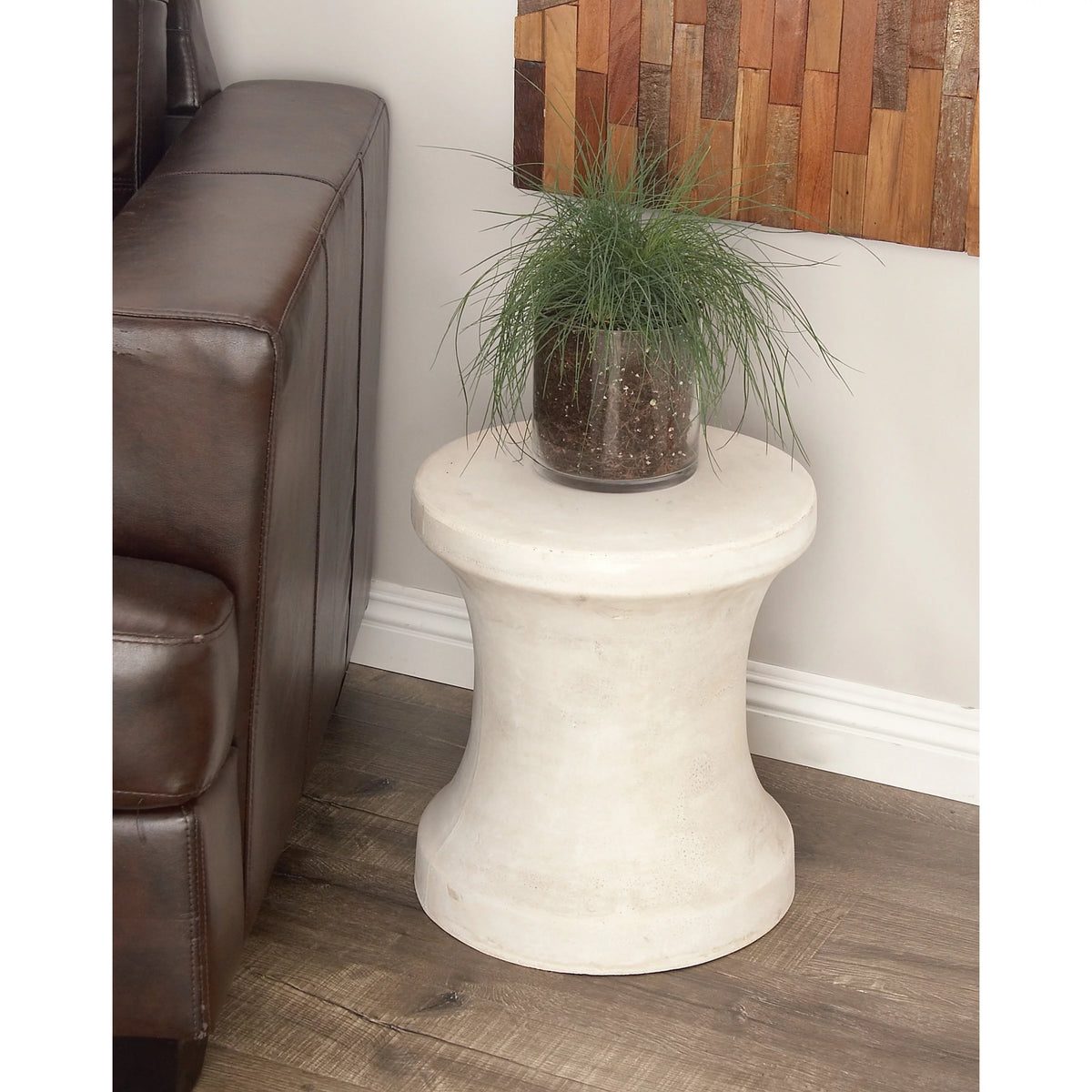 White Fiberclay Outdoor Accent Table O437