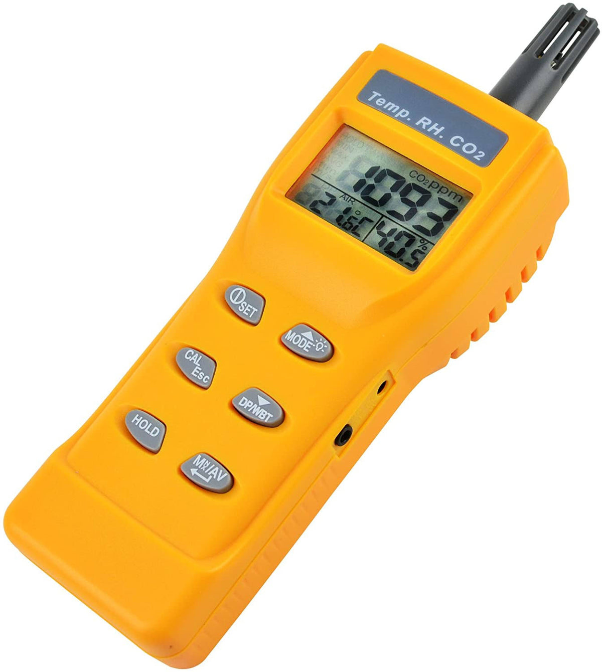 Yellow Digital Carbon Dioxide Temperature Humidity NDIR Sensor Tester S826009
