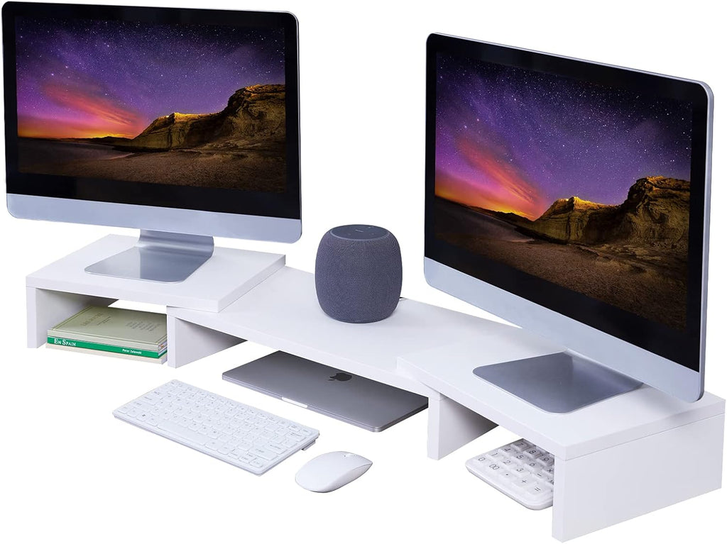 White Pack of 2 Monitor Stand Riser H52800