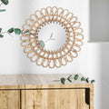 Rattan Flower Shaped Wall Mirror J4873