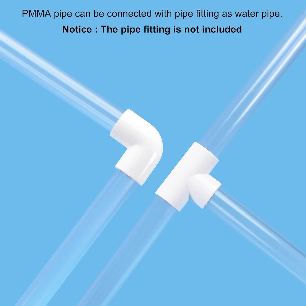 Clear 125mm ID 130mm OD Acrylic Round Tube Pack of 2 W822