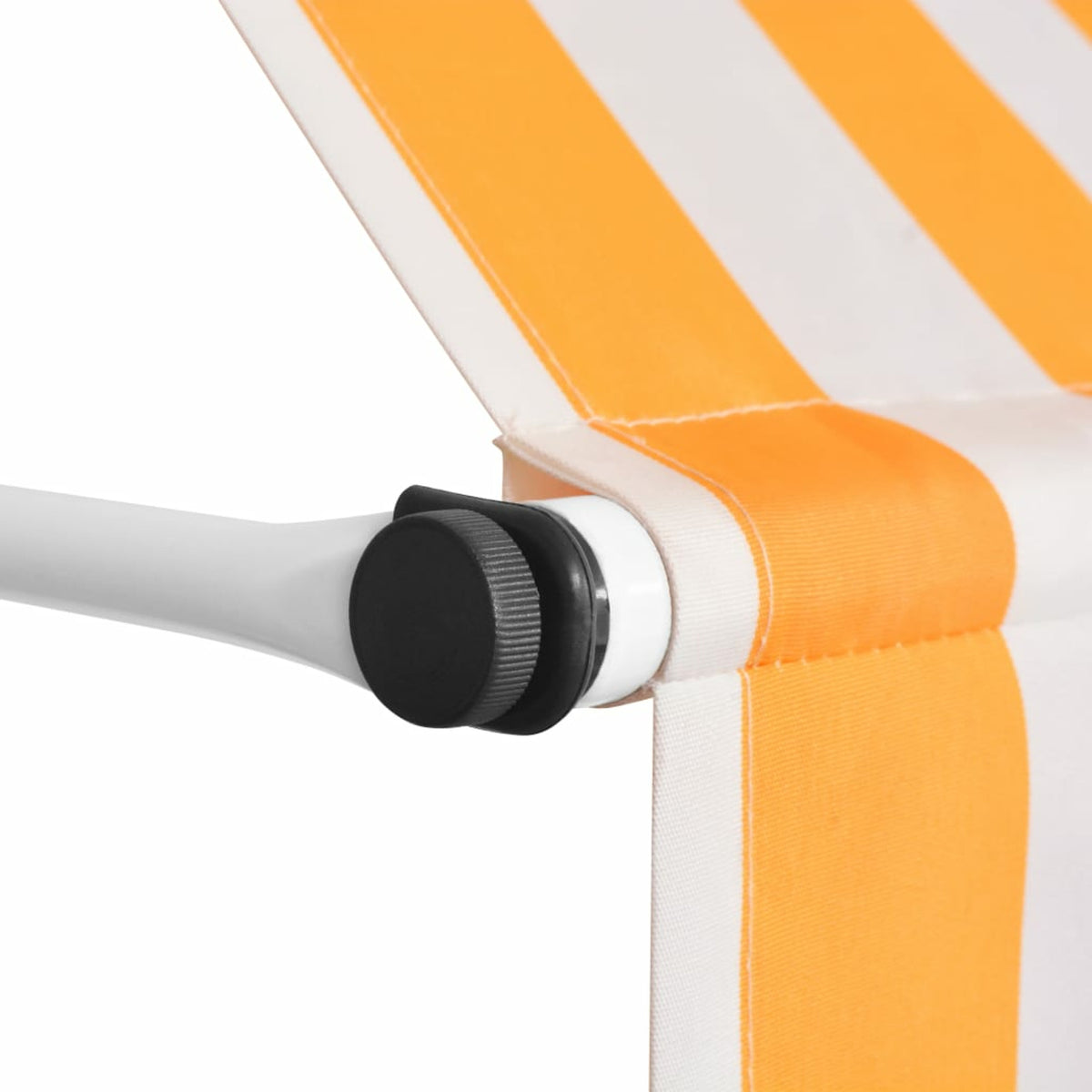 Manual Retractable Awning 118.1" Orange and White Stripes H515916