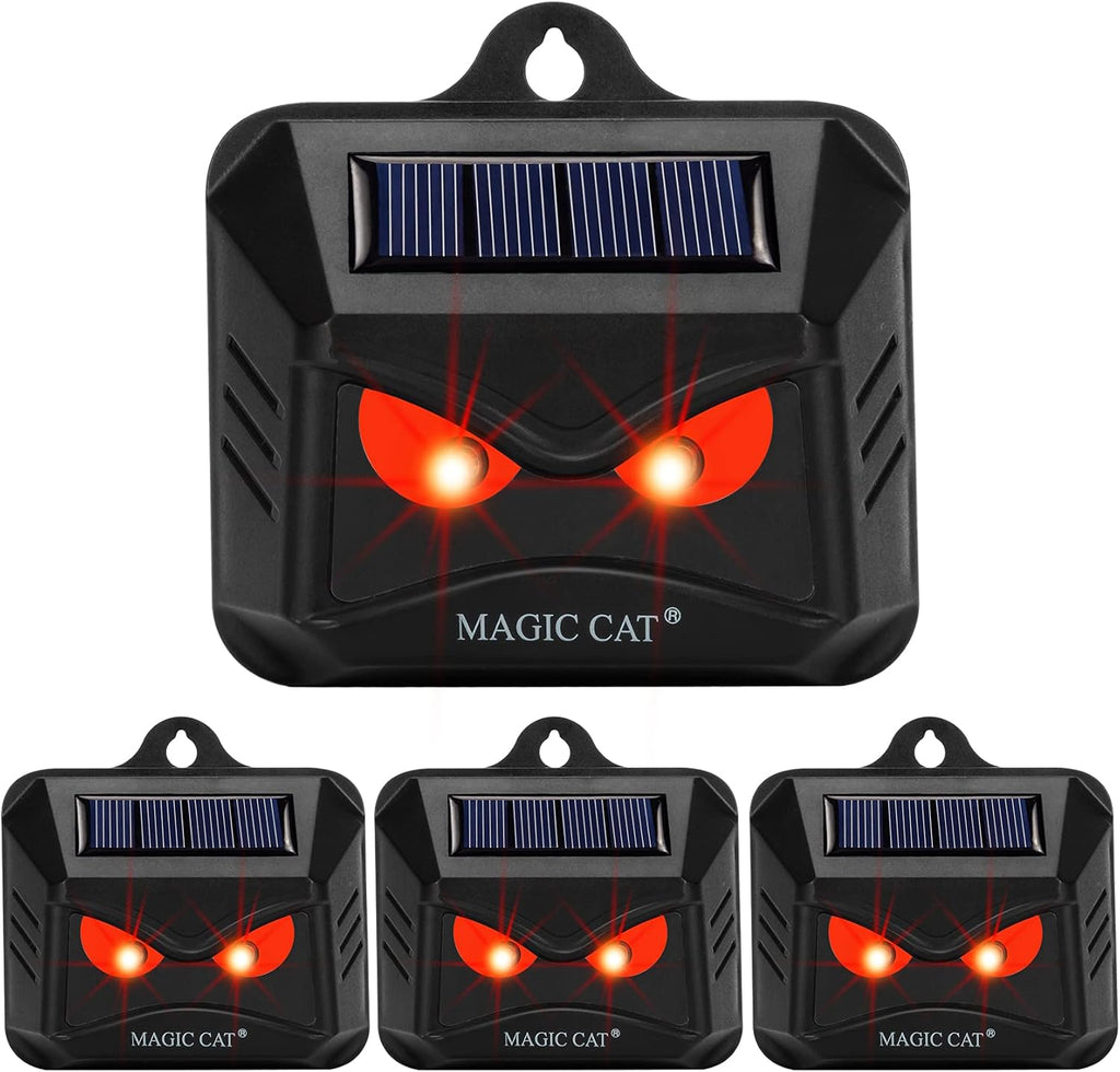 4 Pack Waterproof Solar Animal Repeller with Red LED Lights J452567