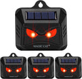 4 Pack Waterproof Solar Animal Repeller with Red LED Lights J452567