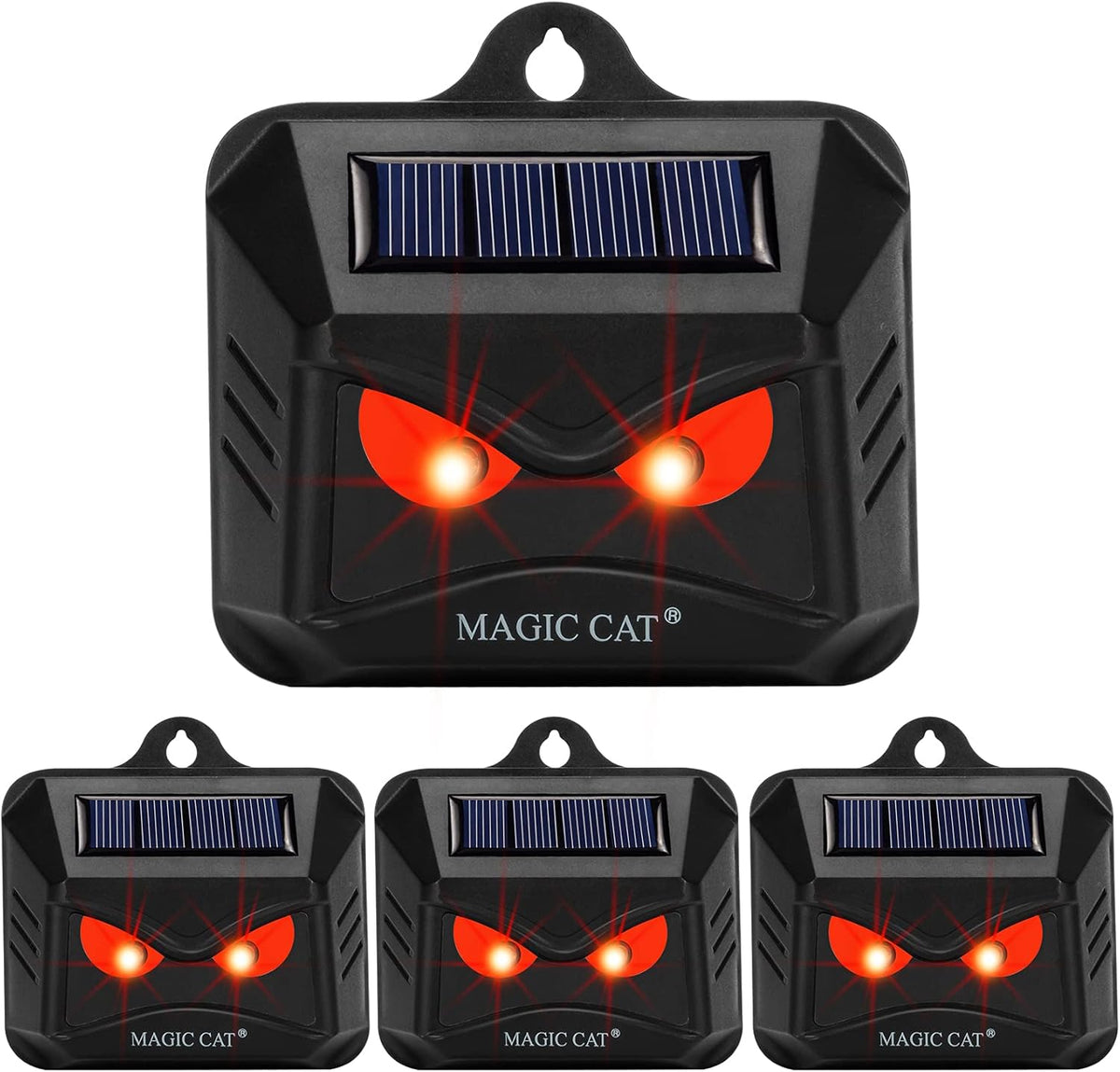 4 Pack Waterproof Solar Animal Repeller with Red LED Lights J452567