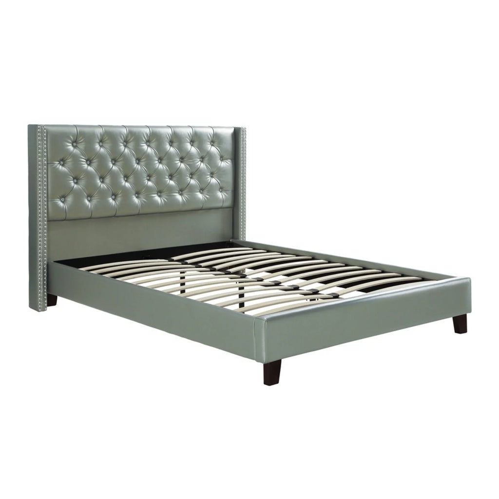 Faux Leather Upholstered Full Size Bed V90550