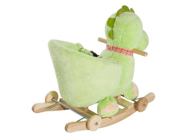 2-in-1 Plush Dinosaur Kids Ride on Cart Rocking Horse Toy D5129