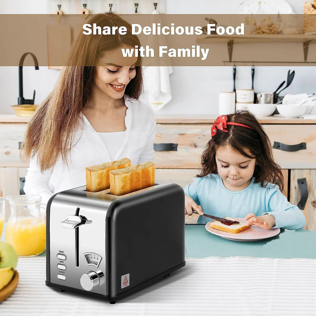 2-Slice Toaster with 1.5 inch Wide Slot, Black E197