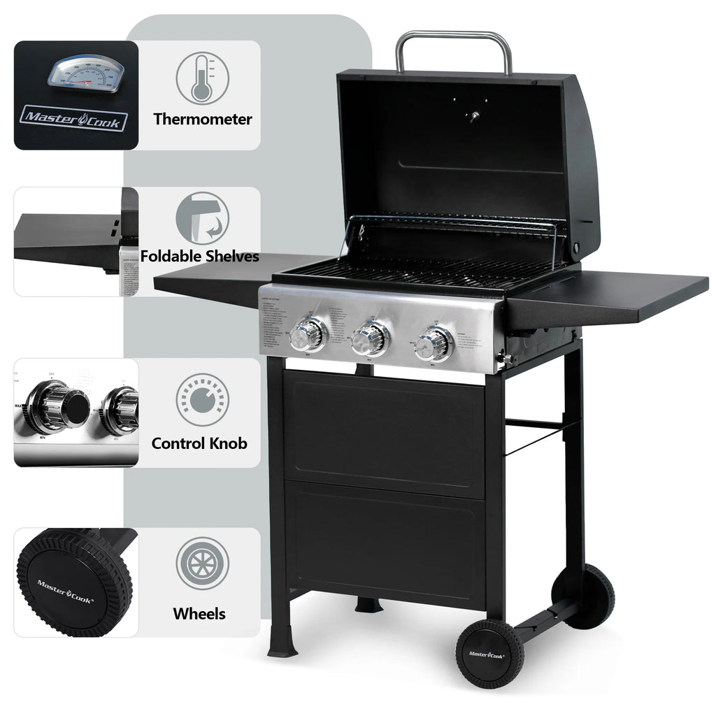 3 Burner Stainless Steel Propane Gas Grill P3705