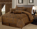 7 Piece Queen Size Micro Suede Comforter Set S166404