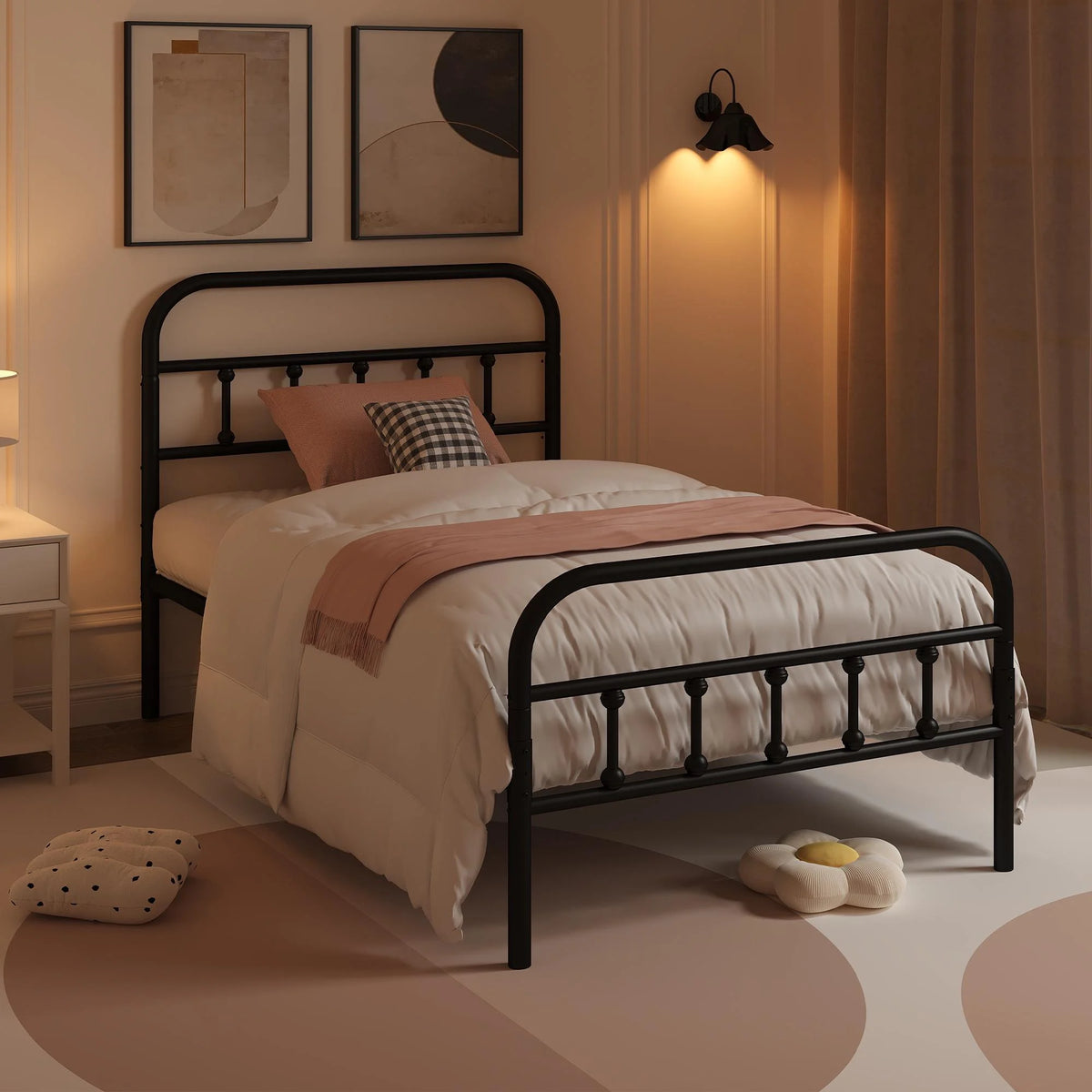 Full Size Metal Platform Bed Frame with Headboard I5769