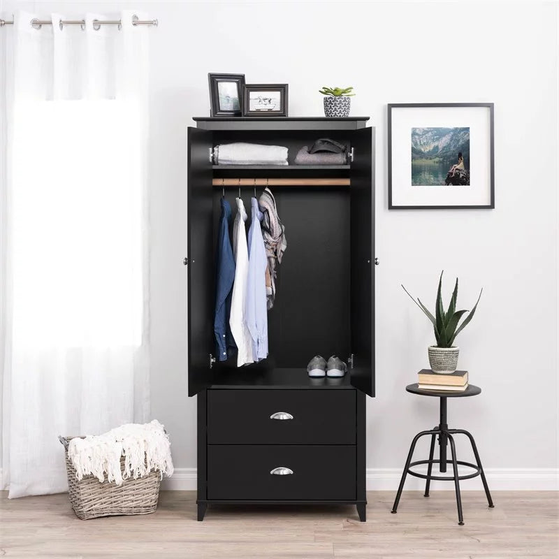 Black Wardrobe Armoire V606