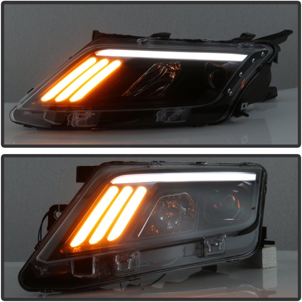 Black LED Projector Headlights Headlamps Left Right A105