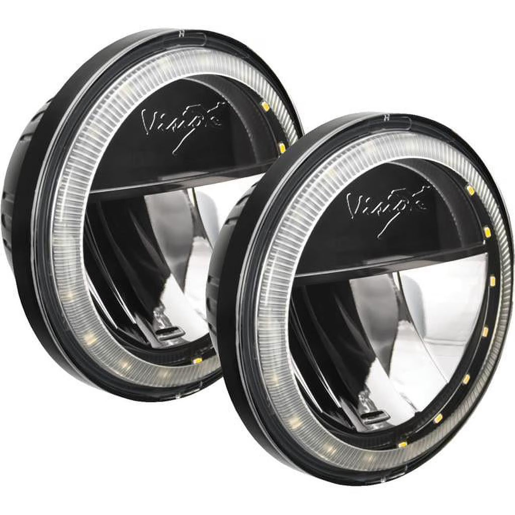 4.5 in. Round Black & Chrome LED Headlight - Set of 2 S214