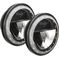 4.5 in. Round Black & Chrome LED Headlight - Set of 2 S214