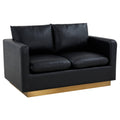 Beige Leather Loveseat with Gold Frame W965