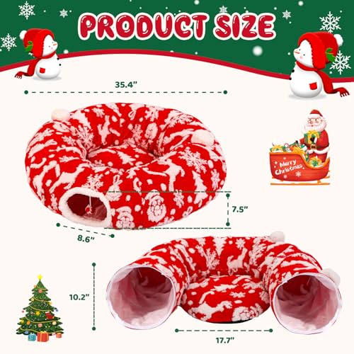 Cat Tunnel Bed Christmas Tree Skirt for Indoor Cats O38145