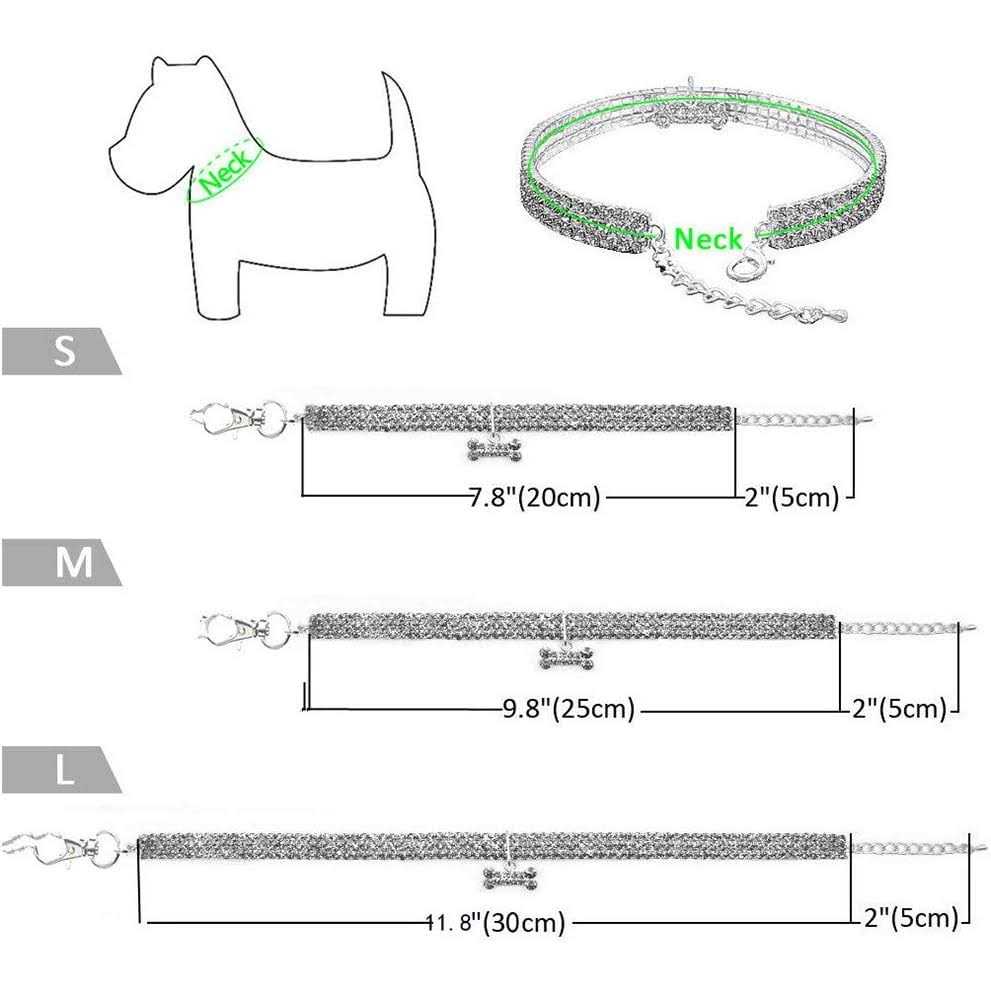 Adjustable Diamond Cat and Dog Collar X877