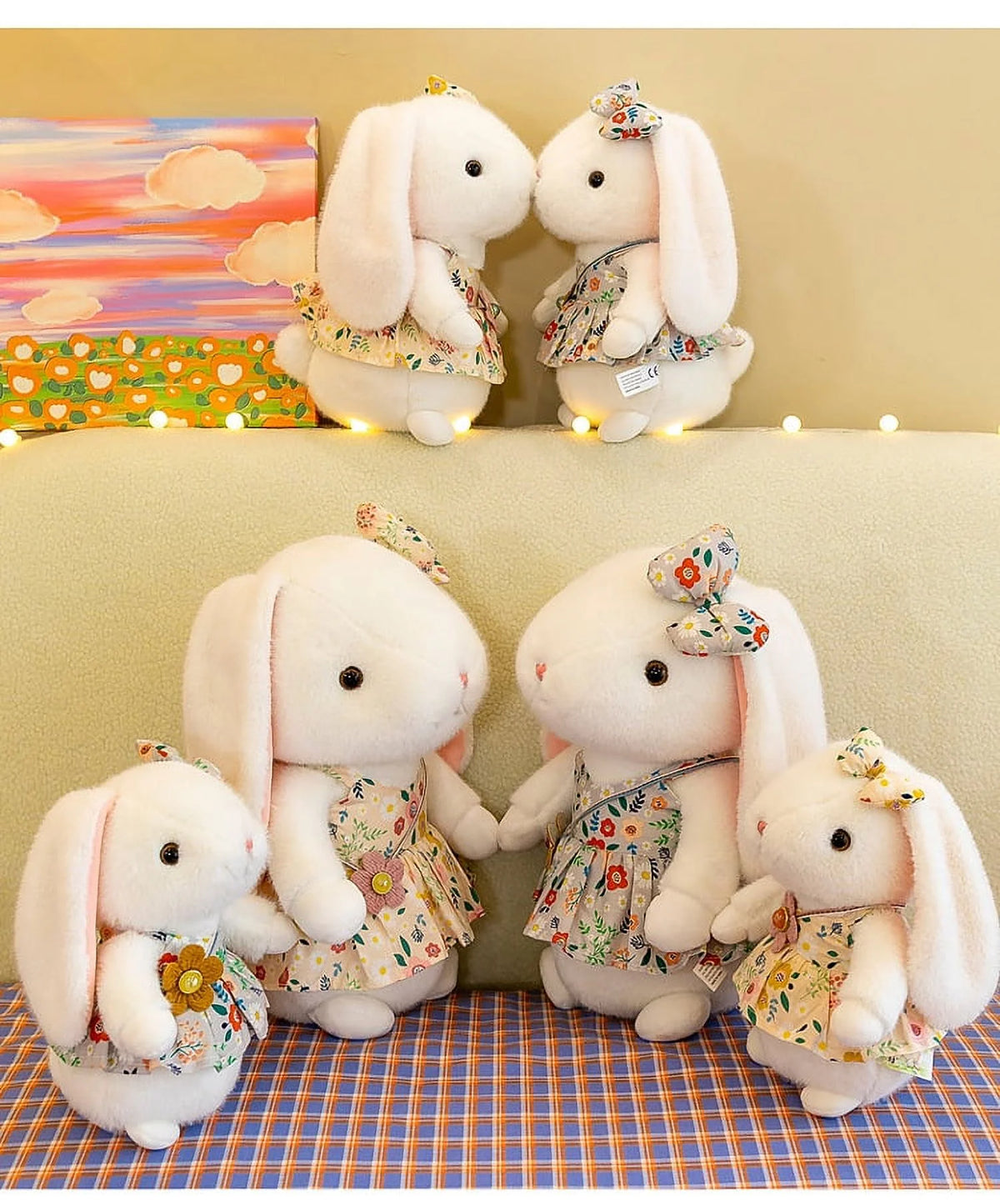 Easter Bunny Plush Stuffed Toy with Floppy Ears G1351