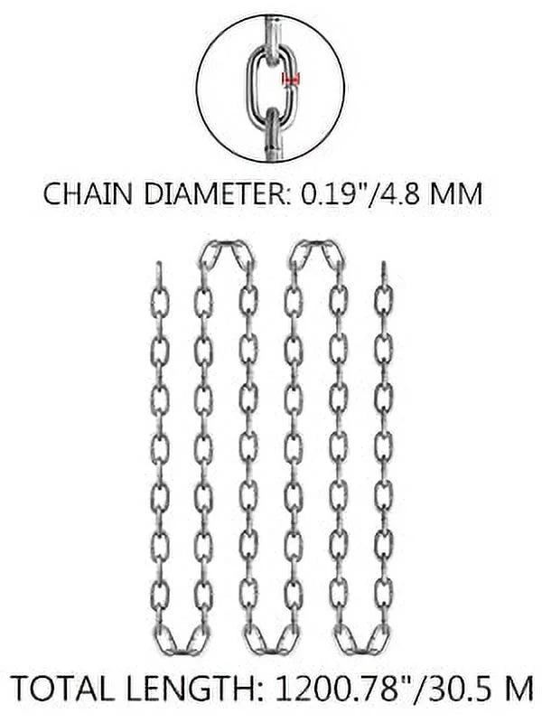 3/16 Inch by 100Ft Zinc Plated Proof Coil Chain R12581