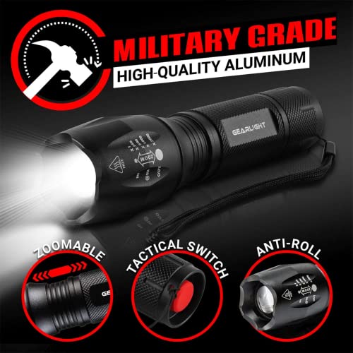 LED Flashlights with High Lumens, 5 Modes, Zoomable Beam N88602