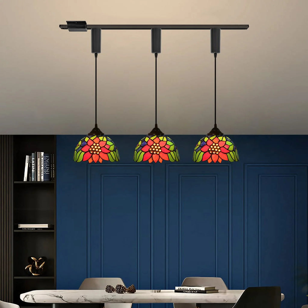 3 Lights Tiffany Style H Track Pendant Lighting F16197