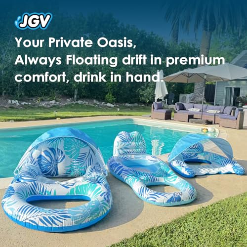 XL Inflatable Pool Float with Canopy and Drink Holder K469601