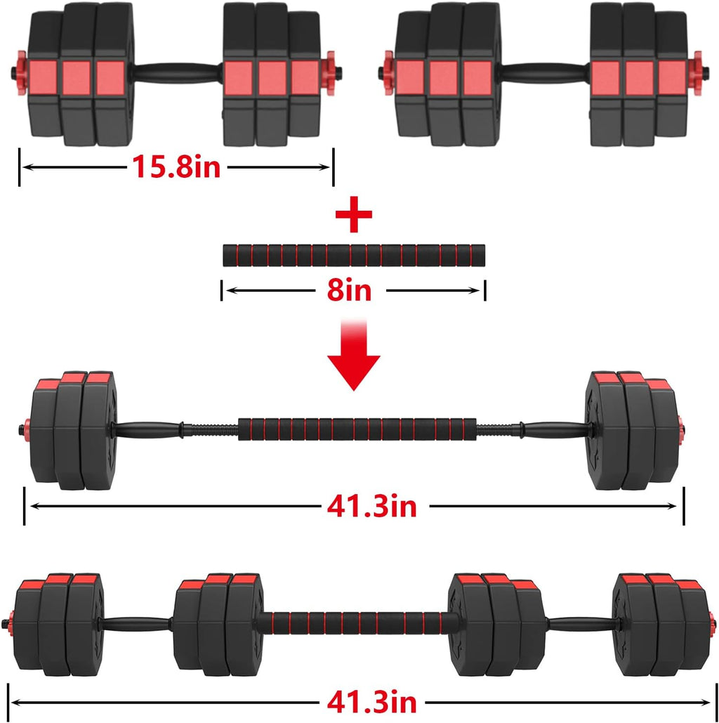 Adjustable Dumbbells with Connecting Rod, Pack of 2 C1996