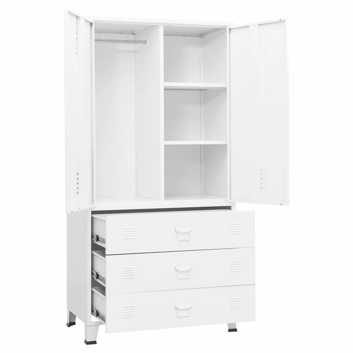 Wardrobe with Hanging Rod, Storage Shelves and Drawers D780