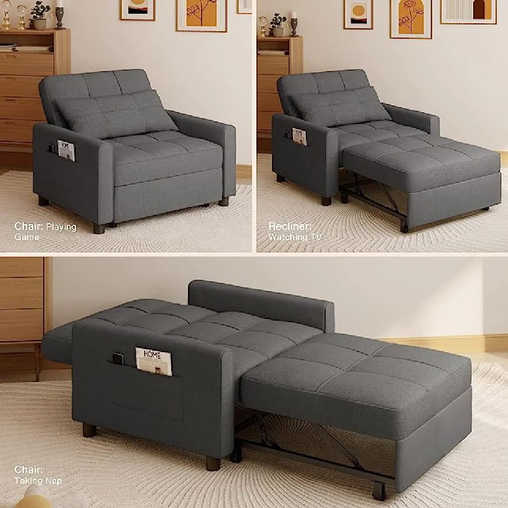Light Gray Convertible Sofa Bed J958