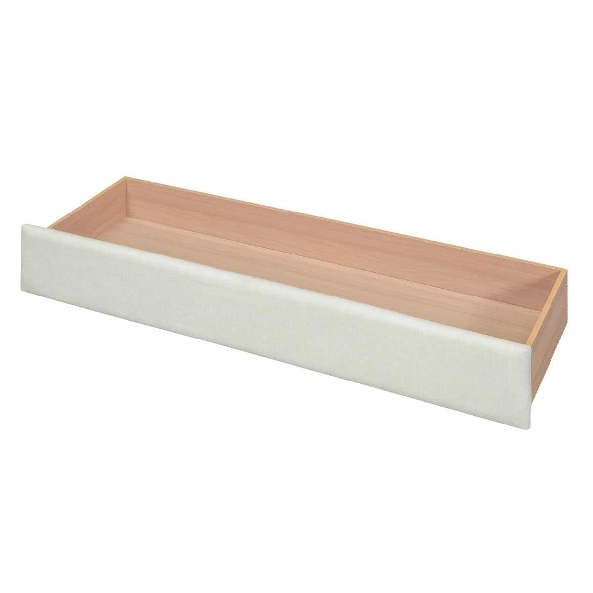 Beige Queen Size Upholstered Platform Bed with 3 Storage Drawers Z7393
