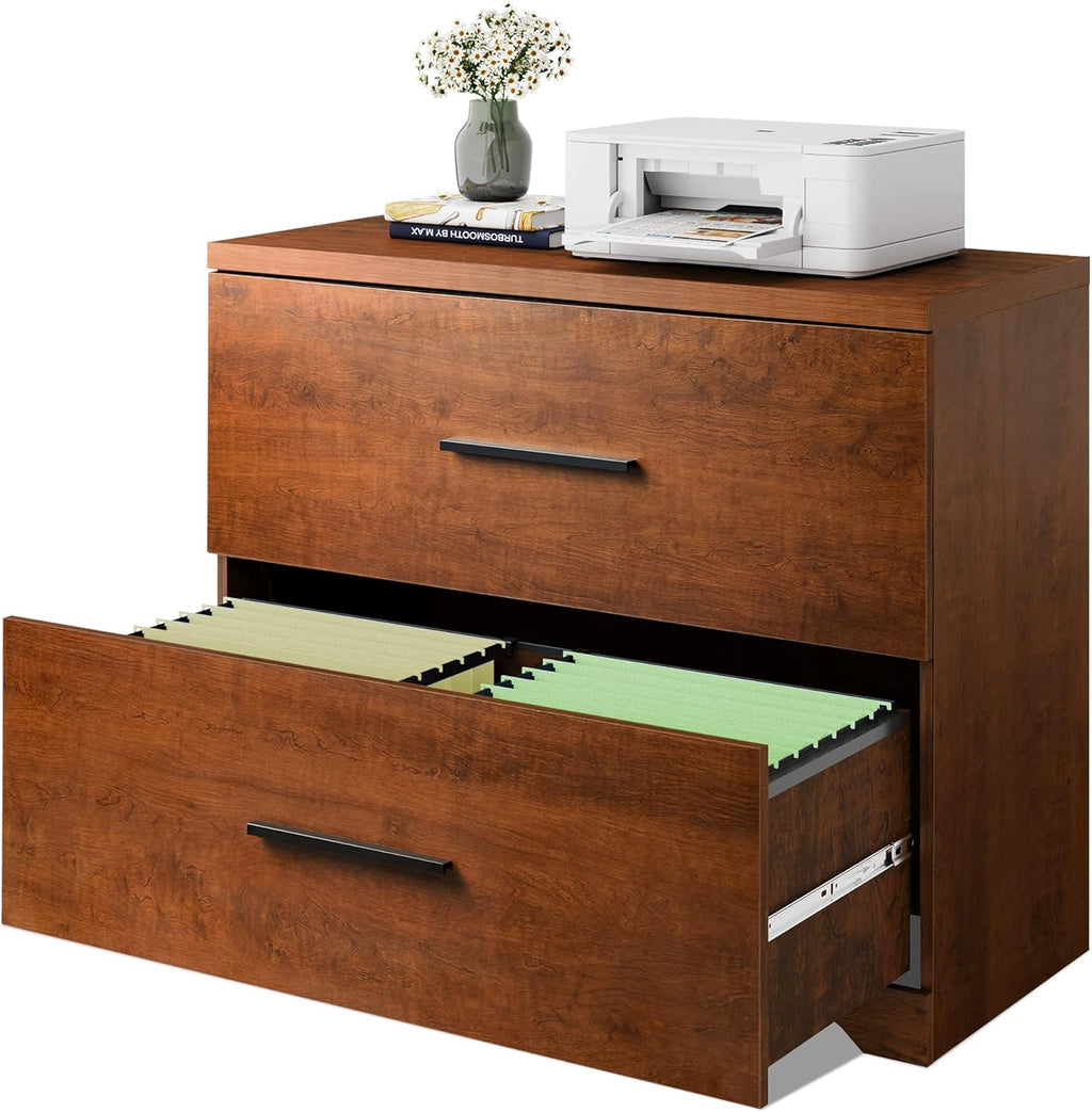 Gray Oak 2 Drawer Wood Lateral File Cabinet L6510