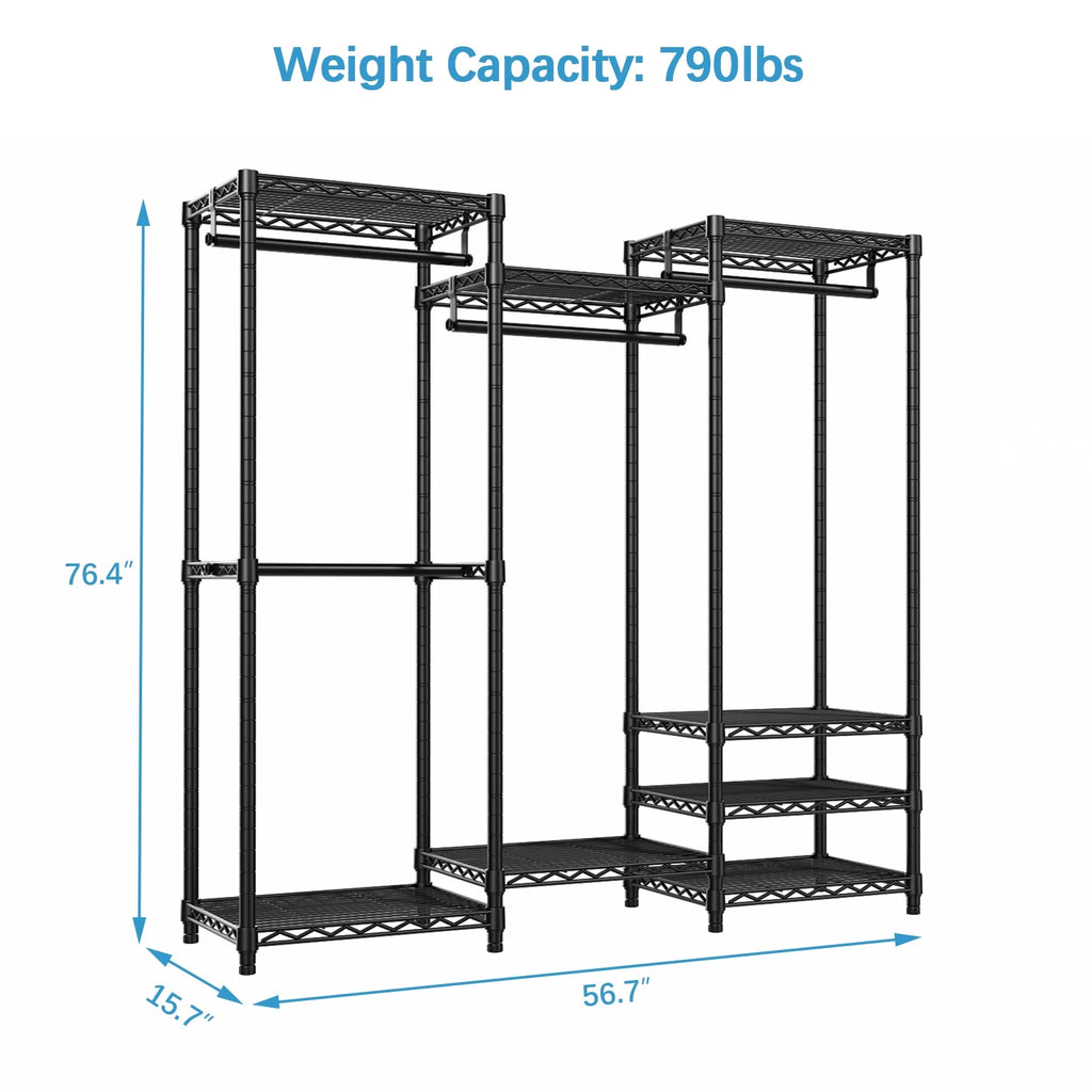 Portable Closet Wardrobe Heavy Duty Metal Clothing Rack H7419